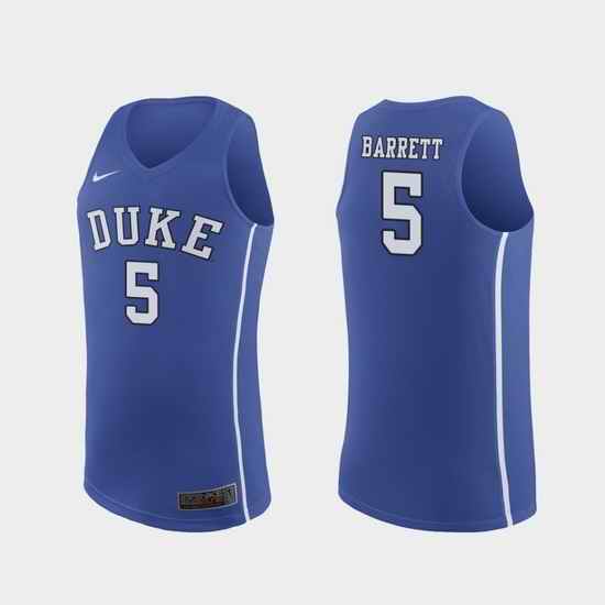 Men Duke Blue Devils Rj Barrett Royal Authentic College Basketball Jersey